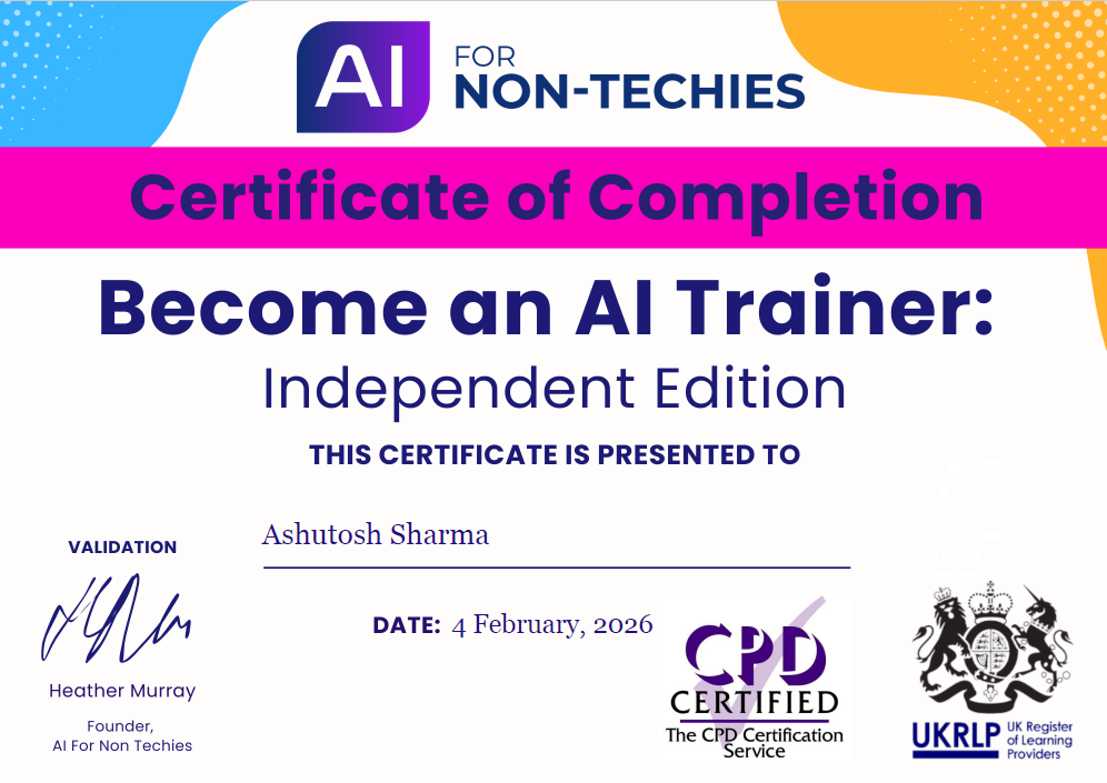 Become AI Trainer Certificate — Ashutosh Sharma